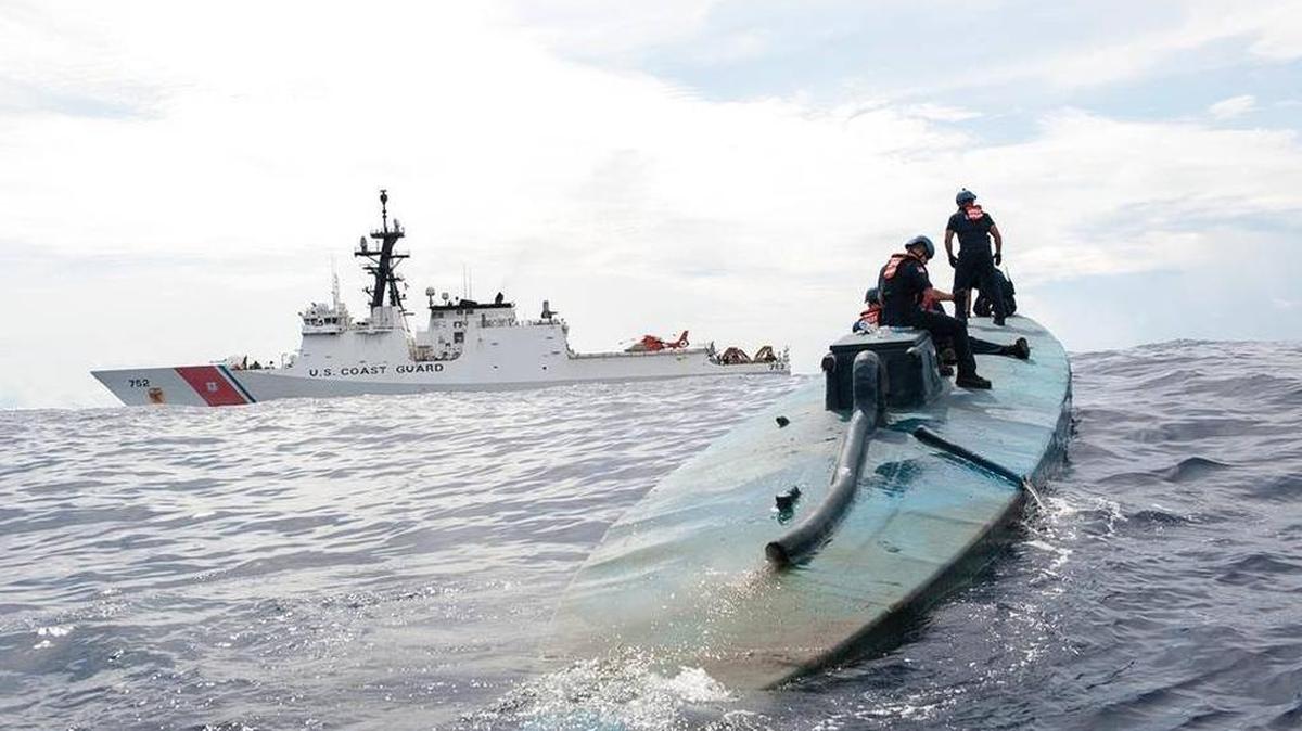 A semi-submersible in international waters off the coast of Central America.