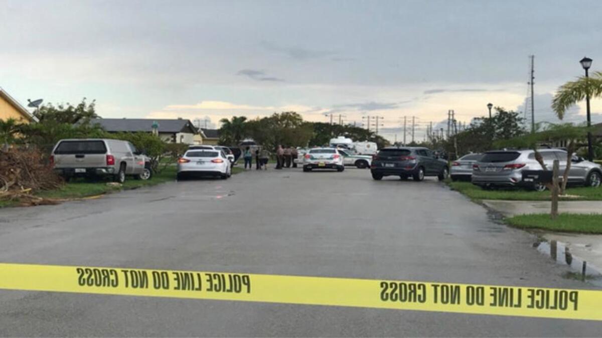 Photo from scene at 25000 block of Southwest 132nd Avenue on Friday, September 22, 2017, were a mother shot and killed her two children on Friday afternoon.