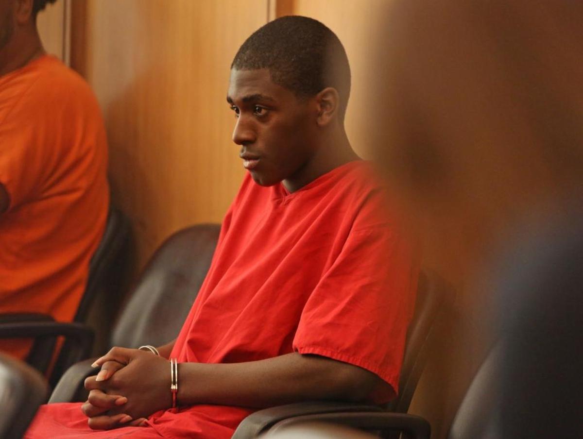 Irwen Pressley, who pleaded guilty to the murder of 6-year-old King Carter in February 2016, appears in court shortly after his arrest.