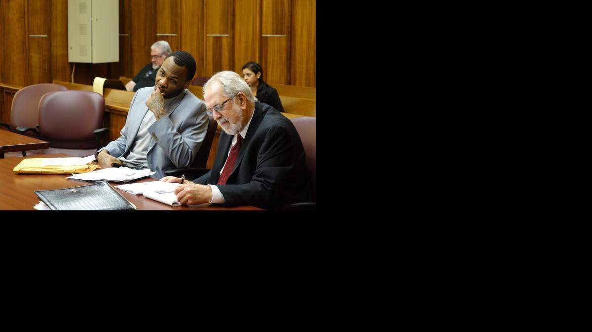 
Dylan McFarlane, accused of murder in Miami Gardens carjacking double murder, sits aside lawyer Edward O’Donnell during court on Monday.
