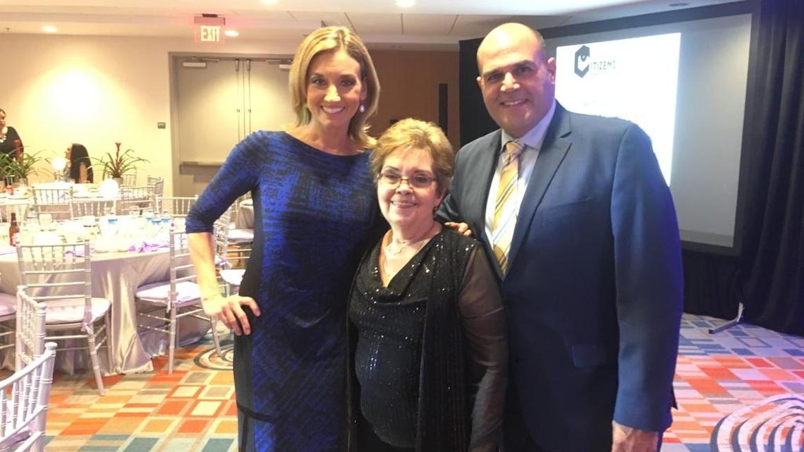 Janine Stanwood, Carmen Caldwell and Miami-Dade Police Sgt. Joe Bermudez at the 42nd annual Citizens’ Crime Watch of Miami-Dade awards ceremony.