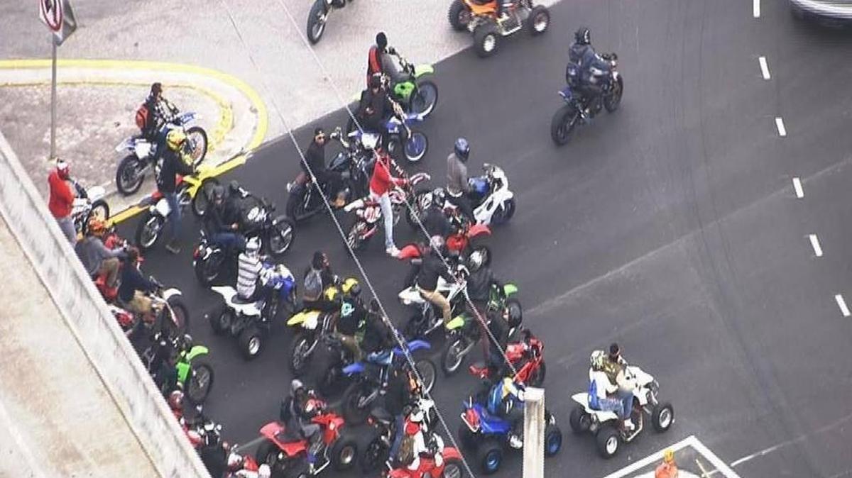 Dozens of ATV and dirt bike riders rode through the streets of South Florida on Martin Luther King Jr. Day on Monday, Jan. 18, 2016.