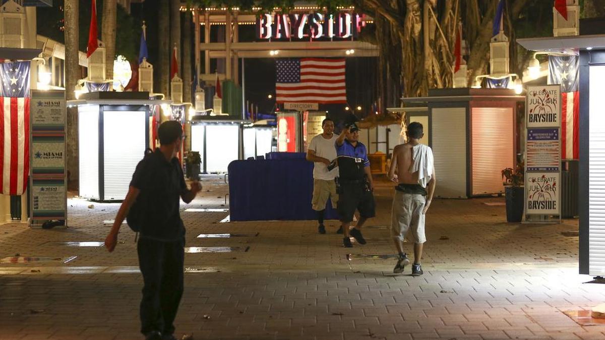 The Miami Police Department evacuated Bayside on Monday night after reports of a shooting.