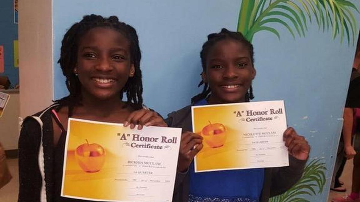 Rickhia McClam, left, and Nicolette McClam, right, were found safe after going missing Tuesday.