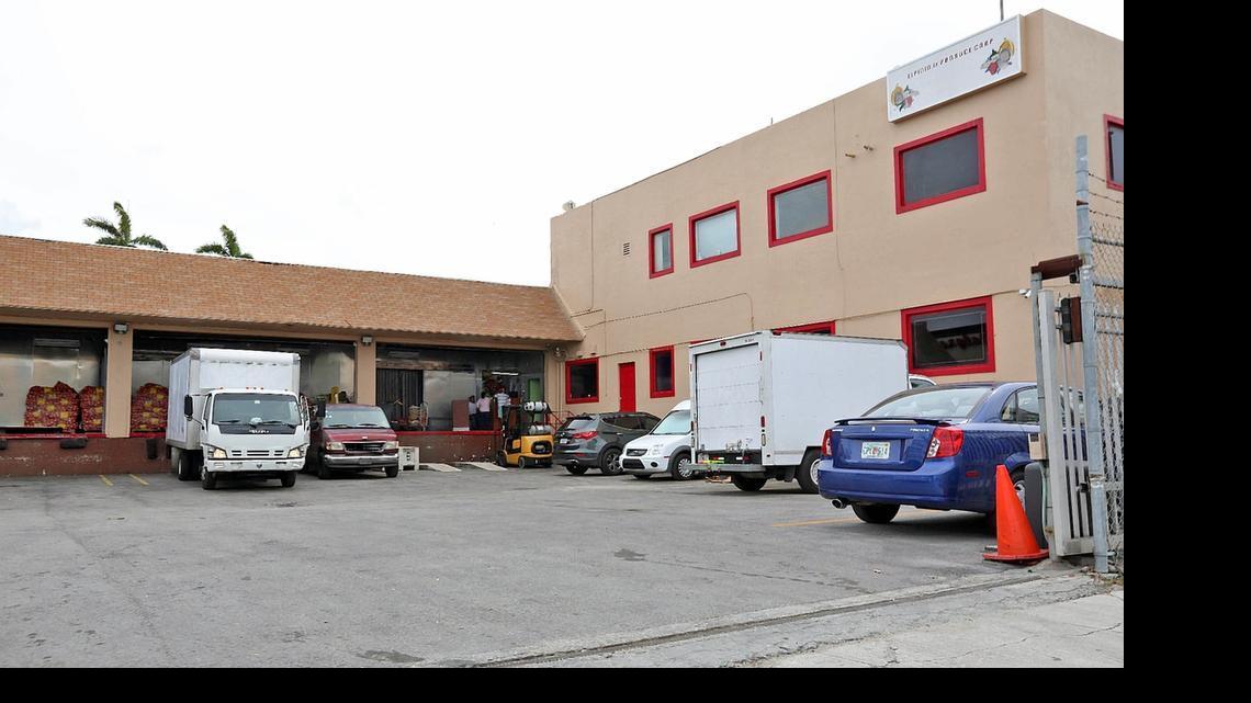 
This produce warehouse in the 1600 block and Northwest 20th Street in Miami was allegedly used to deliver cocaine in yucca boxes, according to federal court documents.
