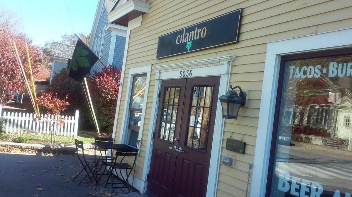 This is the entrance to a Mexican restaurant in Manchester, Vermont where a shipment of heroine from Miami was delivered to a Guatemalan defendant now awaiting trial. Diego Walther Anibal Mejía Paredes is being held without bond after his Oct. 8 arrest outside the Cilantro restaurant.