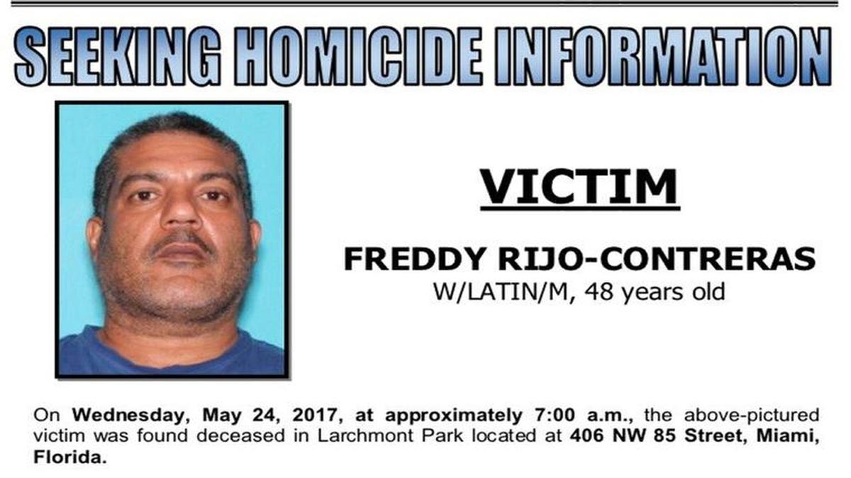 Freddy Rijo-Contreras was found shot to death at Larchmont Park, 406 NW 85th St. in West Little River.