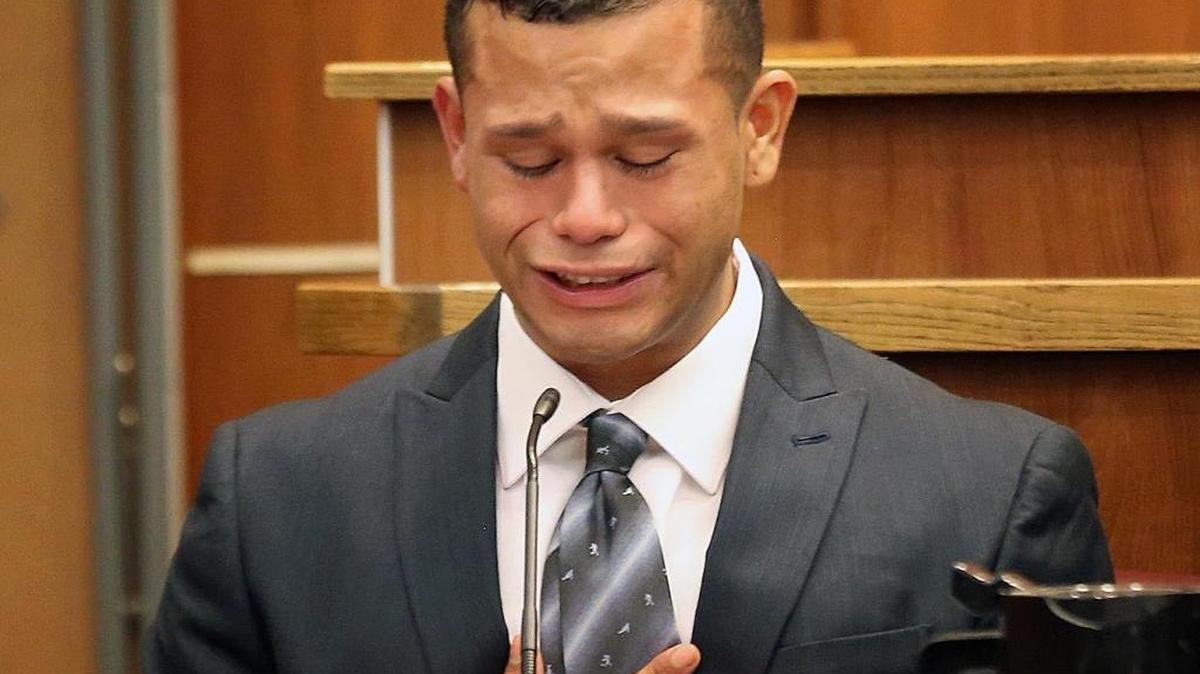 Franklin Chavez reads a prepared statement apologizing to the Criales family for the death of Carmen Criales. He was sentenced to seven years in prison after an accident caused when he was driving the wrong way on I-95.