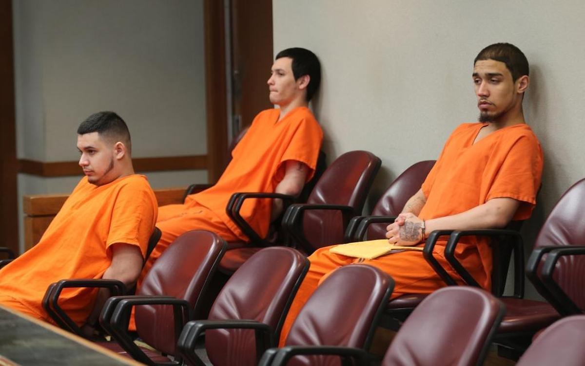 Christian Colon, Joseph Cabrera and Kaheem Arbelo in court on Tuesday, Feb. 21, 2017, for a hearing in the Homestead machete murder case.