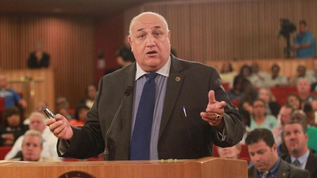 John Rivera, shown here addressing the Miami-Dade County Commission in 2013, is a Republican candidate for Miami-Dade sheriff in 2024. 