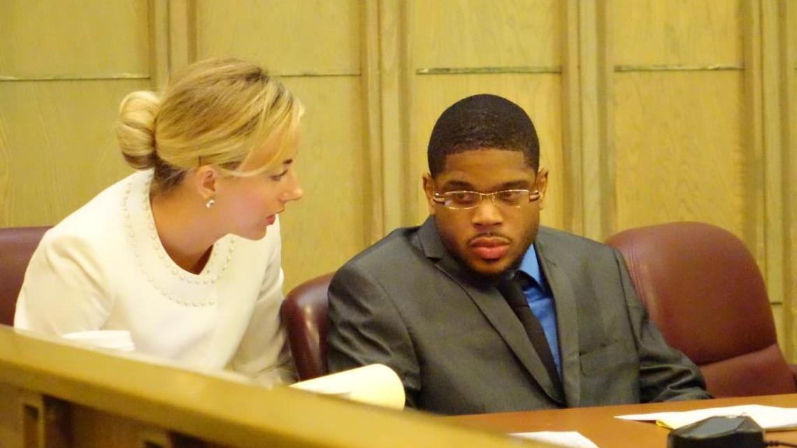 
Former MTV reality-show contestant Baron Colon was convicted of murder on Tuesday in Miami-Dade circuit court. At his left is lawyer Jaime Peters.
