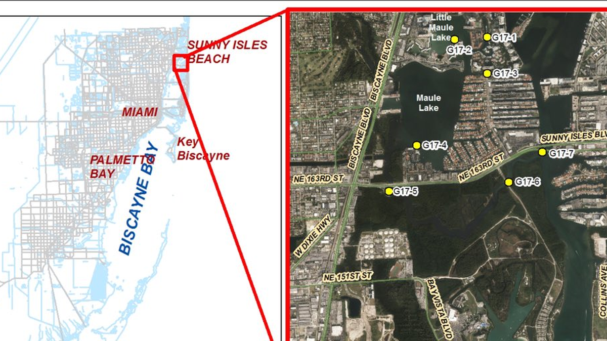 People near Maule Lake, Little Maule Lake and Oleta River State Park entrance are being advised to avoid the water for the next two days.