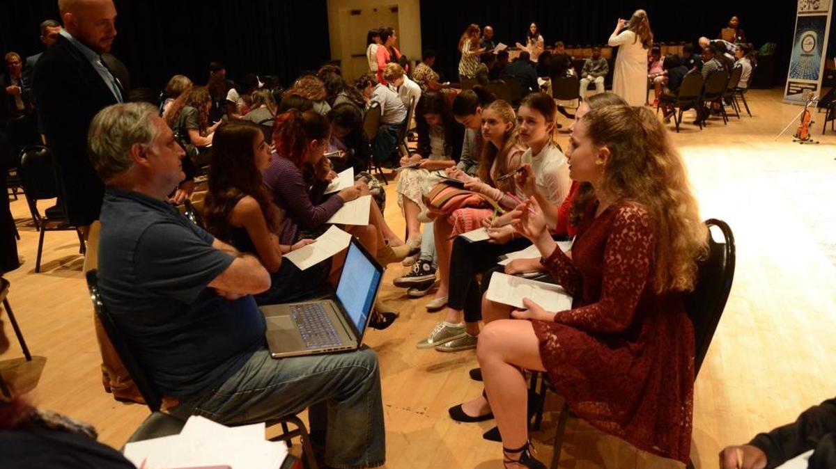 Miami-Dade Schools students and teachers participate in a Q&A session with the creative team behind ‘Kitty Hawk,’ one of the first STEAM-focused musicals, on Friday, Oct. 14, at the Adrienne Arsht Center in Miami