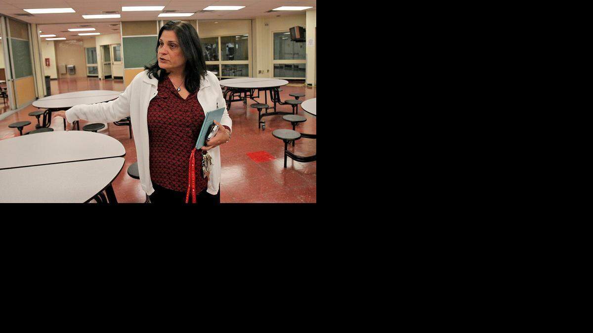 
Sunset Senior High School Principal Lucia Cox gives a tour of her school on Tuesday, Jan. 20, 2015.
