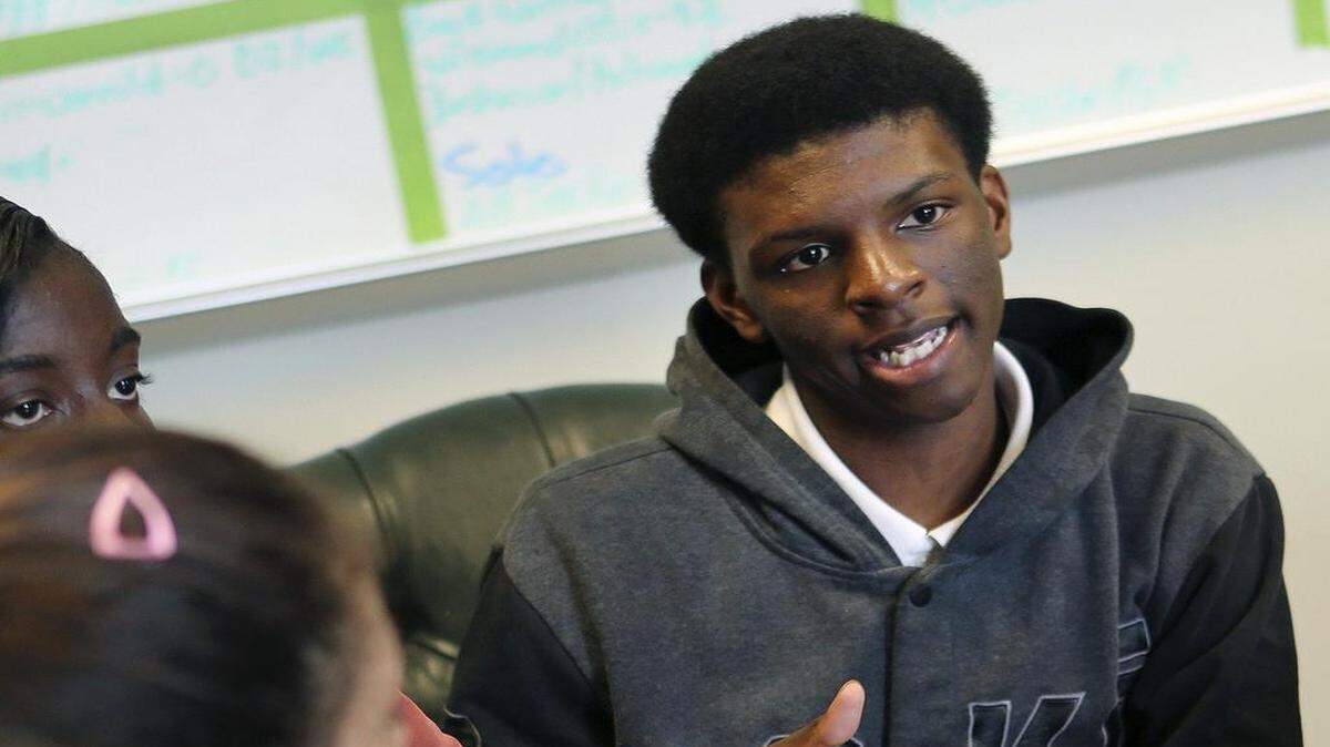 
Joseph McPhee, a ninth-grade student at Miami Jackson Senior High, expresses a preference for written instead of computer-based standardized tests.
