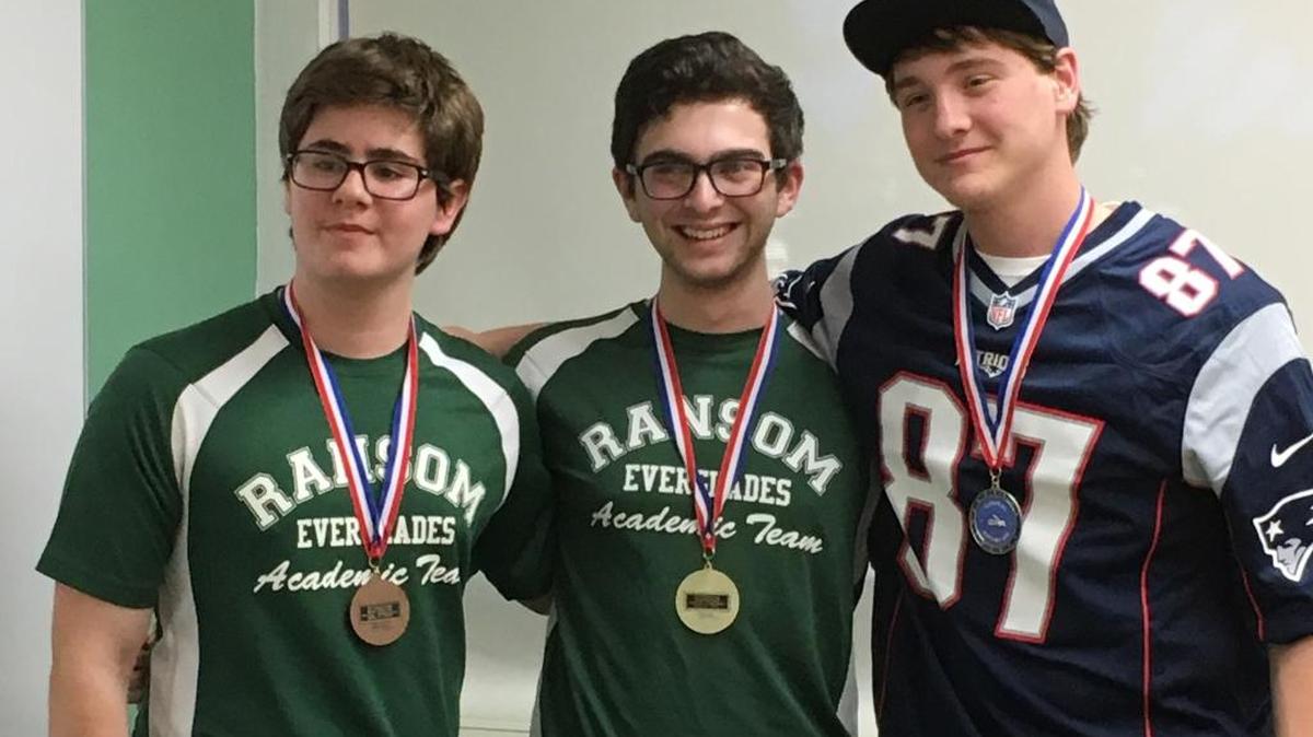 Zach Marcus, Lucas Miner and Javier Kumar of Ransom Everglades School were three of the top finalist in the South Florida Winter History Bee and Bowl.