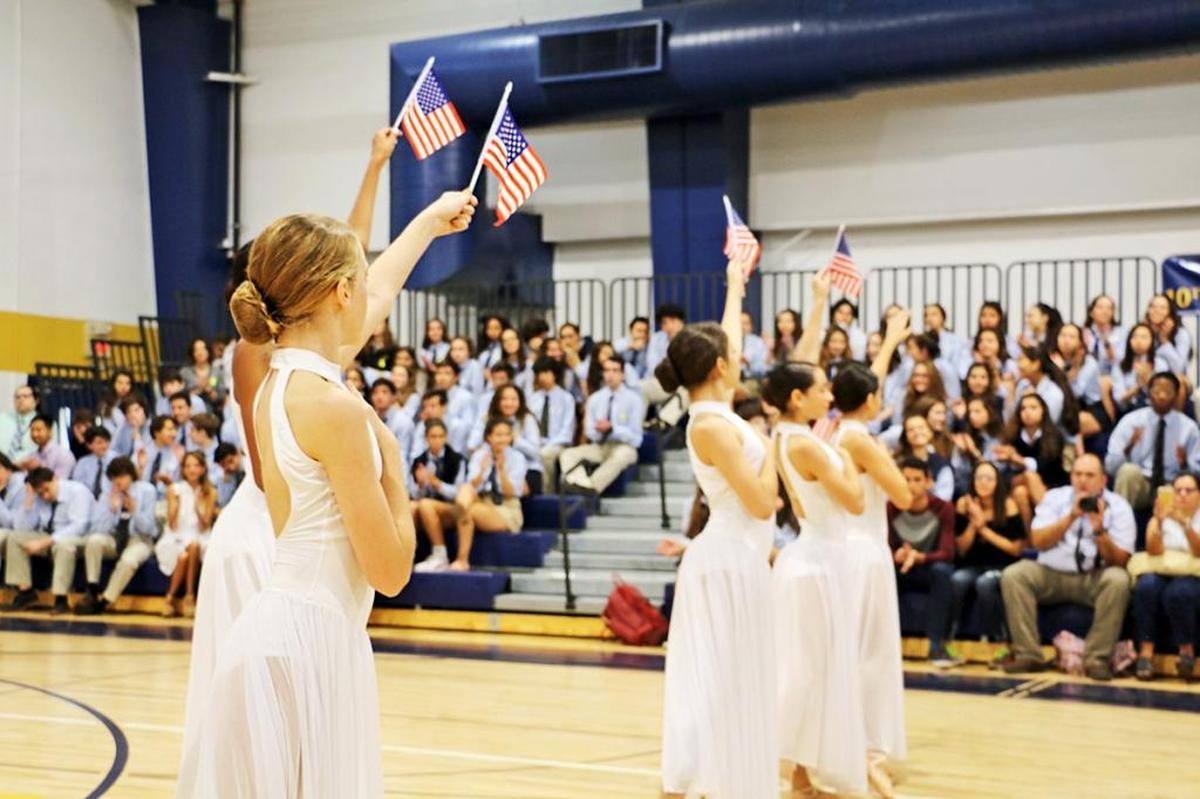 The band, dancers and choir members of Palmer Trinity School recently came together to honor veterans from all branches of the United States Armed Forces with a special breakfast and performance held at the school.