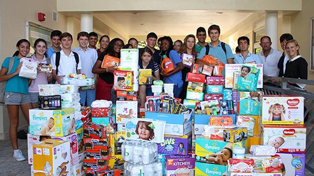 The students and staff of Ransom Everglades School came together to donate supplies to the parts of Key West that are damaged due to Hurricane Irma.
