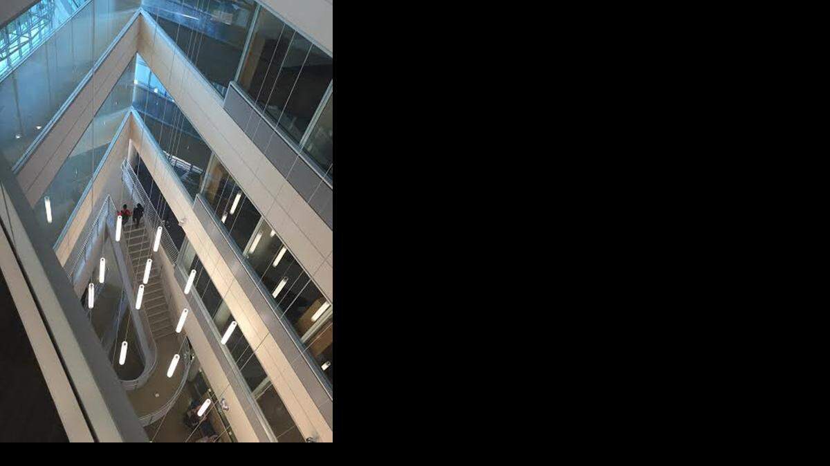
Florida International University dedicated the Management and New Growth Opportunities (MANGO) building Tuesday. The six-story building houses the school of accounting, the department of management and international business, undergraduate advising for the business department and FIU Online. The open design allows people a view of the bottom from the top.
