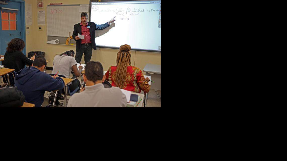 
Steve New, a math teacher at William Turner Technical High School, complained about class sizes at a recent Miami-Dade school board meeting. He feel the district later tried to intimidate him for speaking publicly on the issue - a complaint echoed by some other teachers. 
