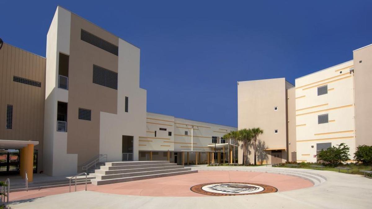 The campus at Carol City High School in Miami Gardens. Prosecutors closed an investigation into whether three students raped a teenage student on the campus.