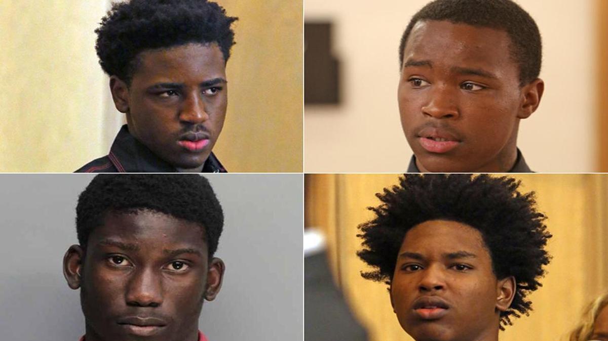 
Clockwise, from top left: Kenoldo Alexis, Derek Bynum, Steven Joseph and David Lombard are accused of raping a mentally handicapped student at North Miami Senior High School.
