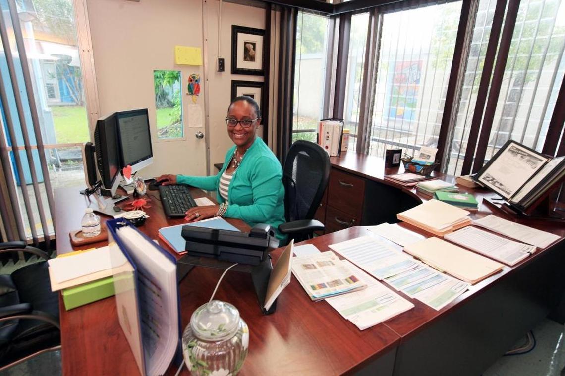 Barbara Soto Pujadas, the principal of Henry S. West Laboratory school, prepares for the upcoming school year.