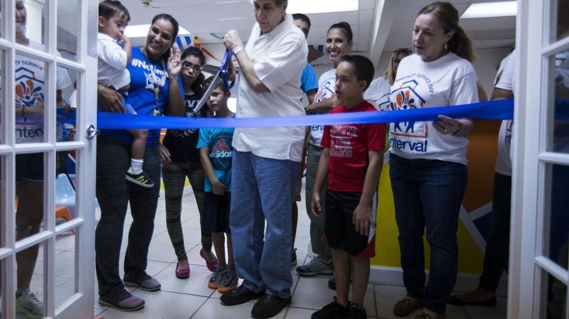 Craig Nash, chairman, president and CEO of ILG, Interval’s parent company, cuts the ribbon at the grand opening of new Great Heights Academy facilities in The Hammocks on Thursday, July 13, 2017.