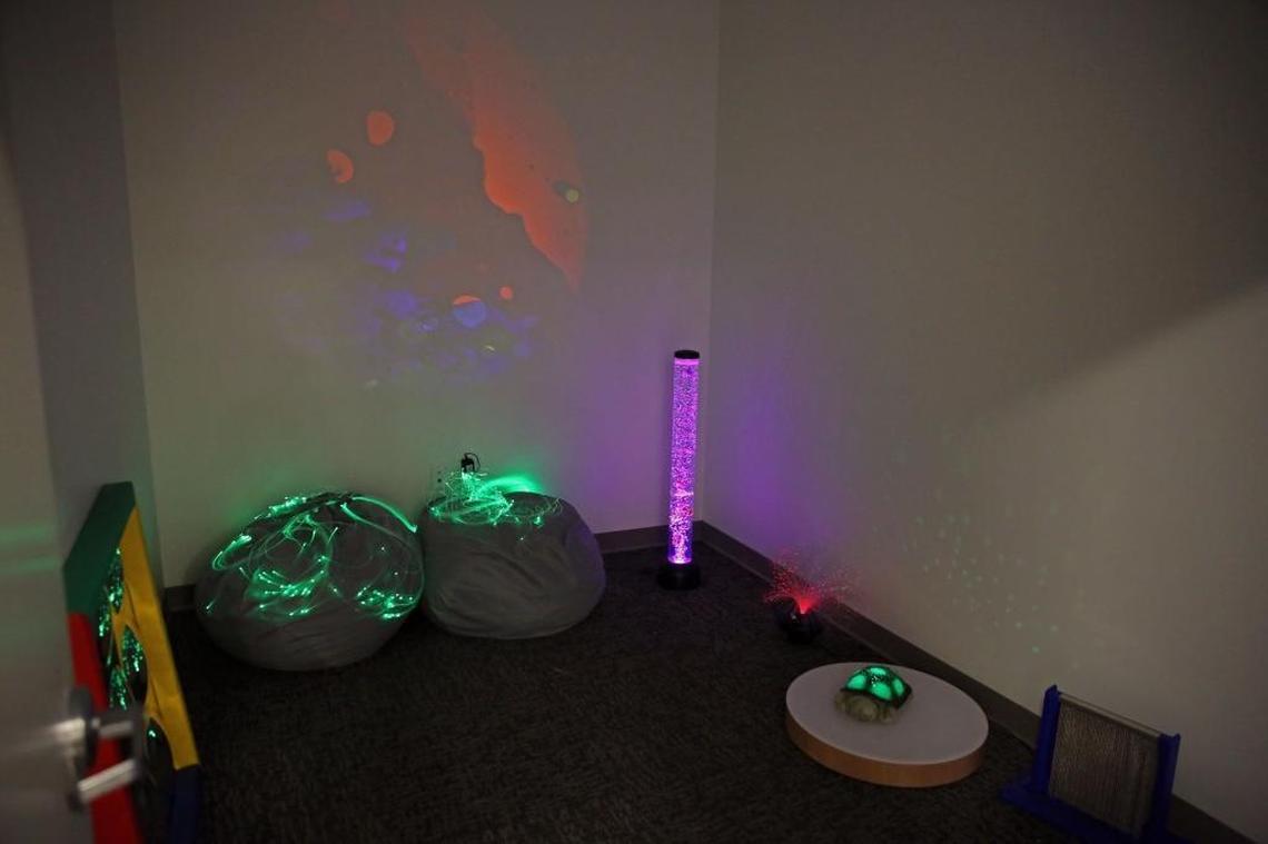A multi-sensory room of various colored objects on display at the Miami Lighthouse for the Blind and Visually Impaired Learning Center for Children™ on Wednesday, Aug. 16, 2017, at the Mary M. and Sash A. Spencer Campus.