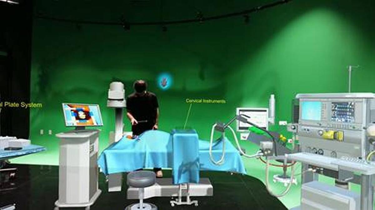 A screenshot of a surgery simulation developed by Miami Dade College’s Miami Animation & Gaming International Complex.