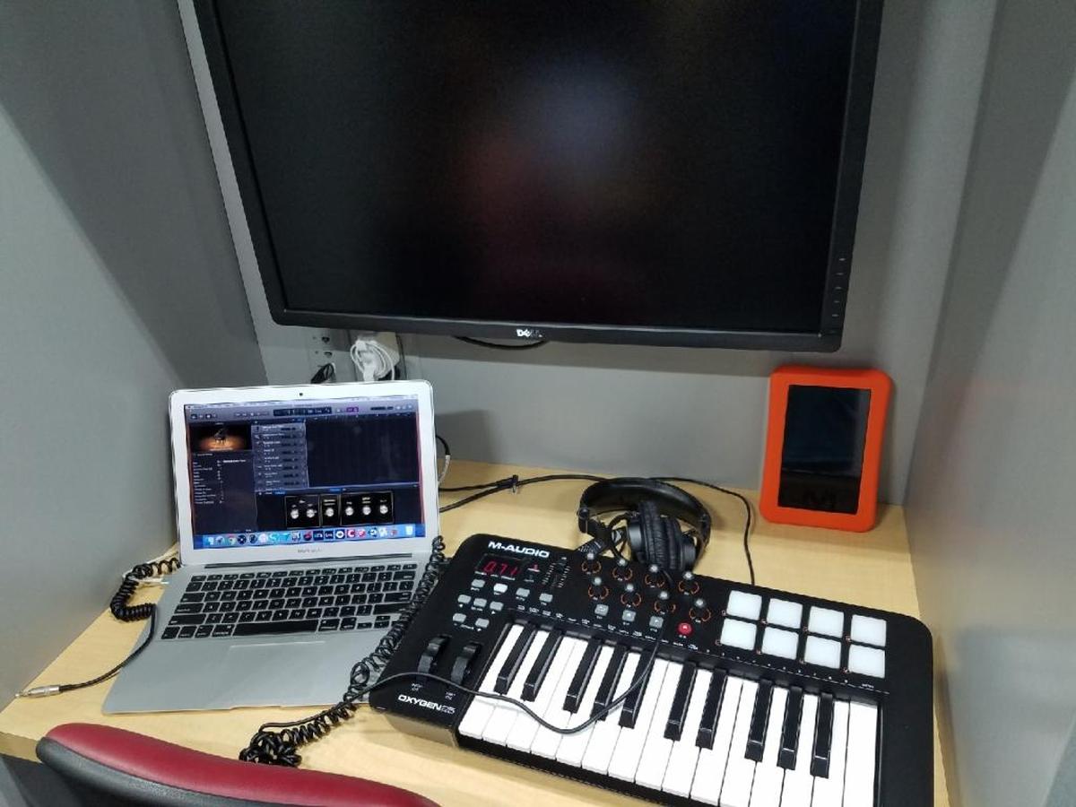 Digital music devices onboard Miami-Dade Library’s new Technobus.