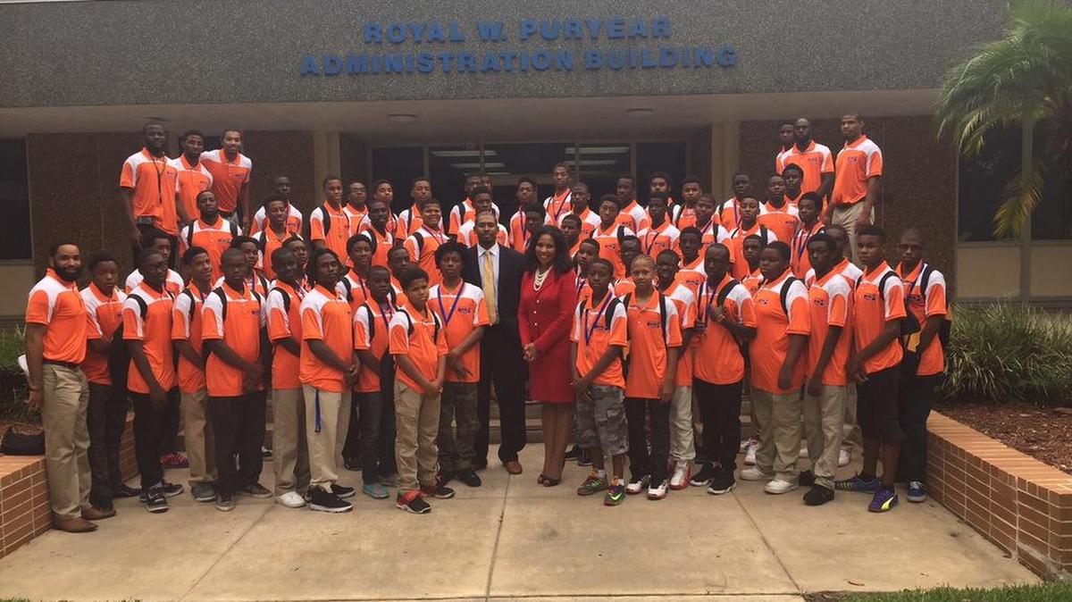
The Black Male College Explorers Program of Florida Memorial University aims to help black males, grades 7 to 12, set high goals and find ways to achieve them through a five-week summer program.

