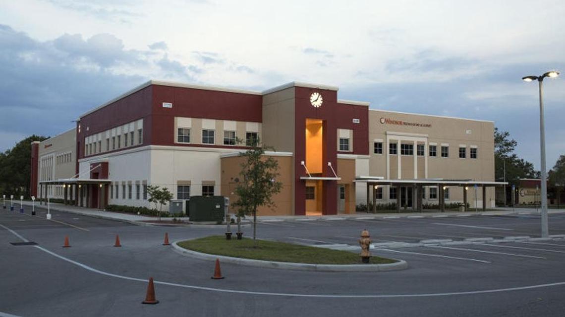 The exterior of Windsor Preparatory Academy in April 2016. The St. Petersburg school, one of several charters managed by Newpoint Education Partners, closed in June 30, 2016.