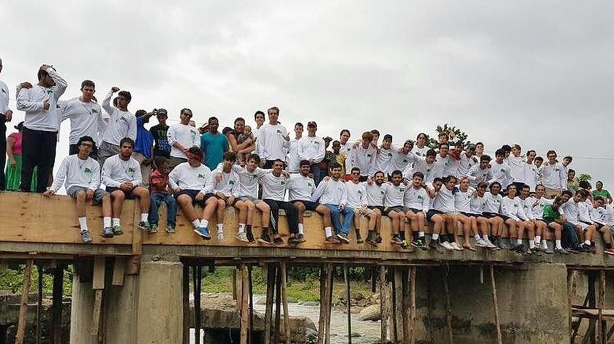 Students and faculty from Belen Jesuit Preparatory School visit the Dominican Republic for 10 days to build a bridge for villagers.