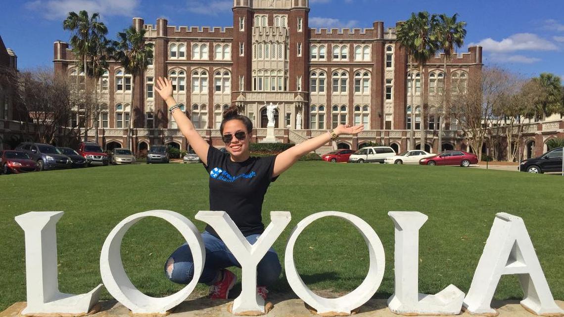 Miami Beach High sophomore Kaitlyn Almonte visits Loyola University in New Orleans during Breakthrough Miami’s college tour.