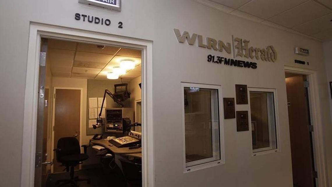 WLRN Radio’s news studio in the former Miami Herald headquarters, seen in 2007. WLRN and the Miami Herald have shared a partnership for years.