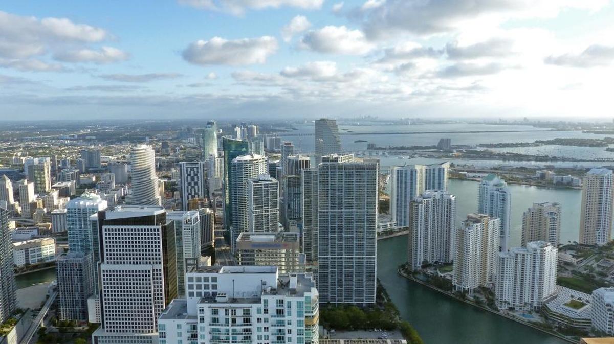 A view of the Brickell and downtown skylines.