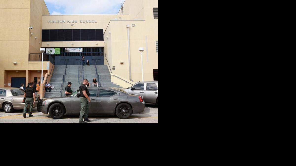 
Unmarked Hialeah police cars responded to Hialeah High in February after a handful of fights broke out, some of them shared that day by fellow students on social media. Video-sharing of fights is a common trend in schools across South Florida and the country.
