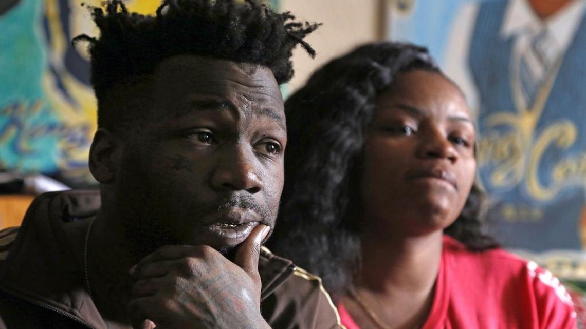 Santonio Carter, left, and Monica Smith, right, speak to the Miami Herald about Carter's "Take Our Kings Back" movement and how they are trying to move forward after the shooting death of their 6 year-old son.