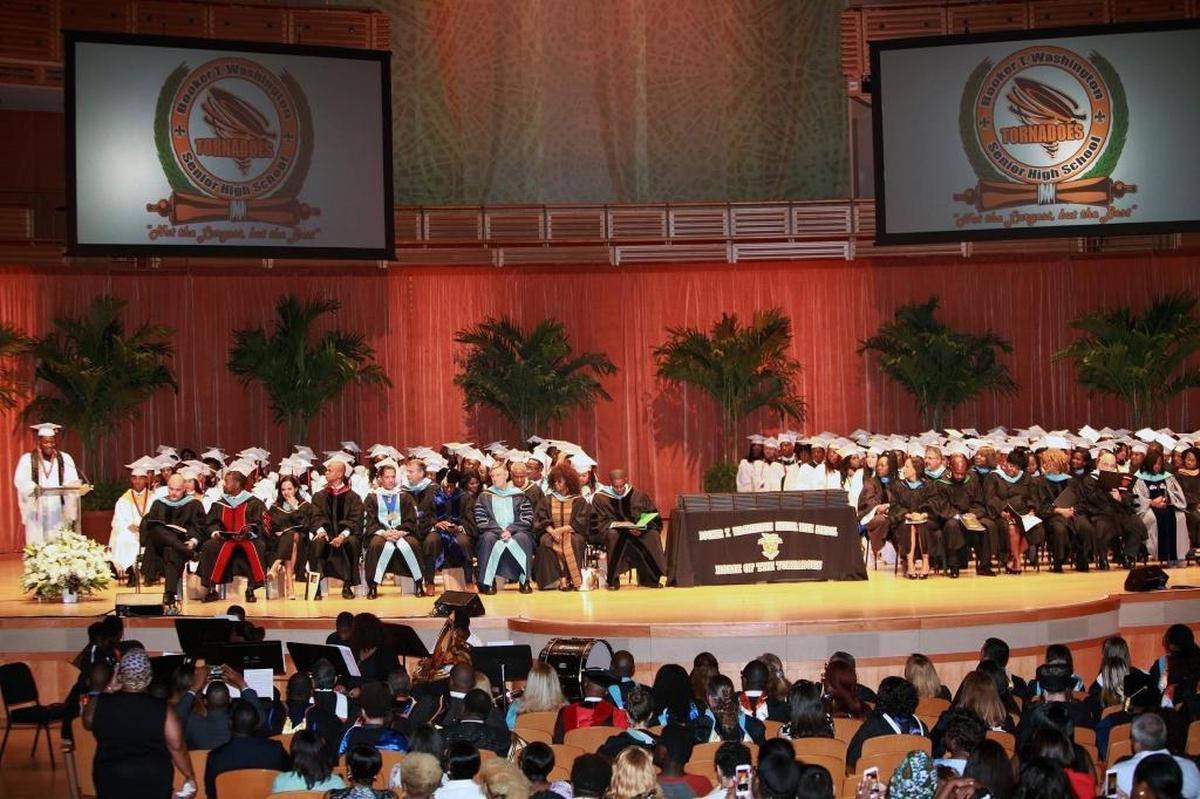 Booker T. Washington Senior High School’s graduation ceremony held at the Adrienne Arsht Center on Thursday.