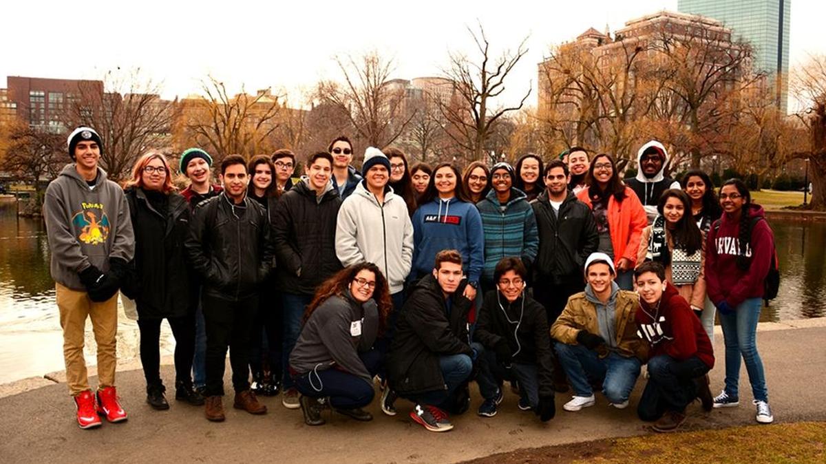 Archimedean Upper Conservatory’s Science Olympiad Team in Boston the day after the competition. The team earned fourteen top 20 finishes and two event medals.