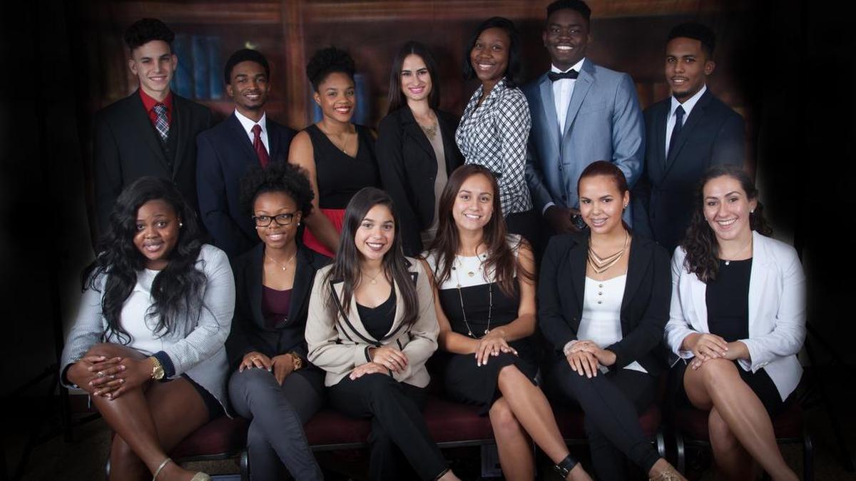 Fifteen Miami-Dade seniors will attend college in the fall with full-ride scholarships from the South Florida Educational Federal Credit Union. Students were awarded last month during the 2016 Hubert O. Sibley Scholarship ceremony.