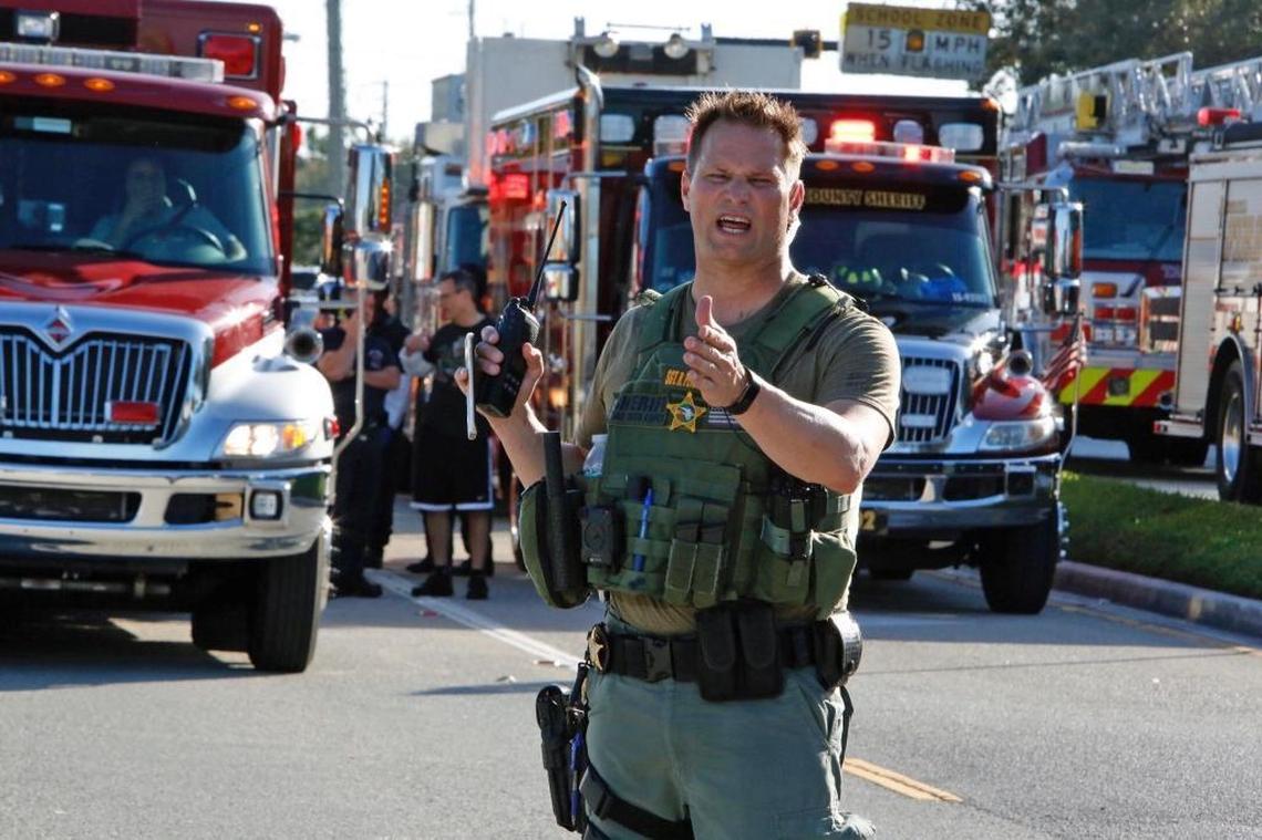 A Broward Sheriff’s deputy was among the law enforcement officers at Marjory Stoneman Douglas High School in Parkland on Feb. 14, 2017. Seventeen students and teachers were killed when a former student stormed the school with an AR-15.