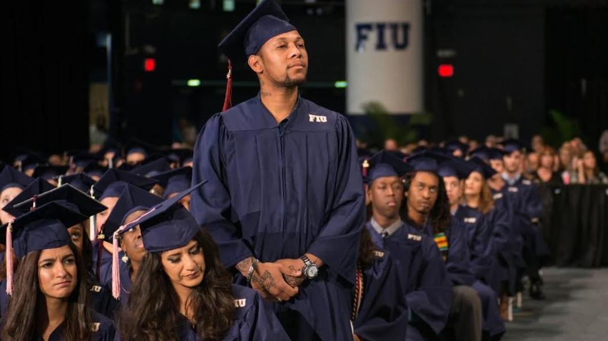 Robert Bozeman, Jr. was recognized as a Worlds Ahead graduate at Florida International University’s fall commencement ceremony held Monday night.