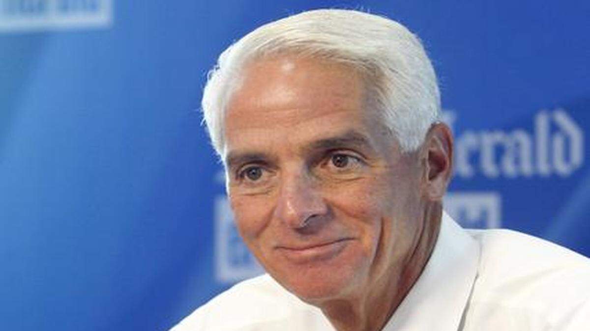 
Florida Gubernatorial candidate, Charlie Crist, speaks to the Miami Herald editorial board Wednesday, Aug. 6, 2014.
