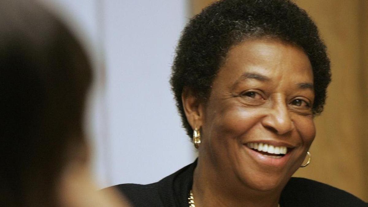 Castell Vaughn Bryant, shown here as she is interviewed by the Florida A&M Board of Trustees before being named interim president there in December 2004, has been named acting president at Florida Memorial University in Miami Gardens.