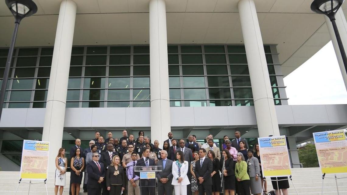 In September, Miami-Dade Superintendent Alberto Carvalho spoke outside the Miami-Dade Children's Court House during a press conference launching "Together for Children", a coalition of law enforcement, the Miami-Dade school district, foundations, government entities and other groups.