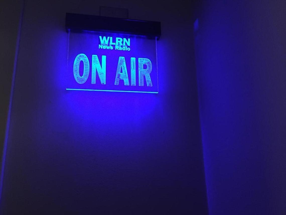 A sign outside WLRN’s Miami studios. Under a deal between Friends of WLRN and the Miami-Dade school district, which holds the broadcast license, Friends of WLRN will manage the station.