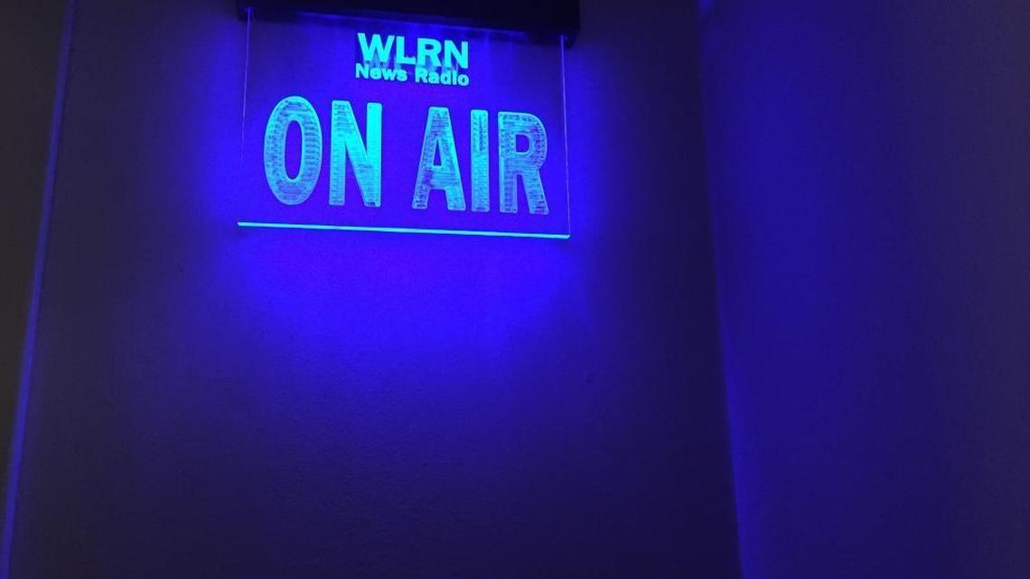A sign outside WLRN’s studios.
