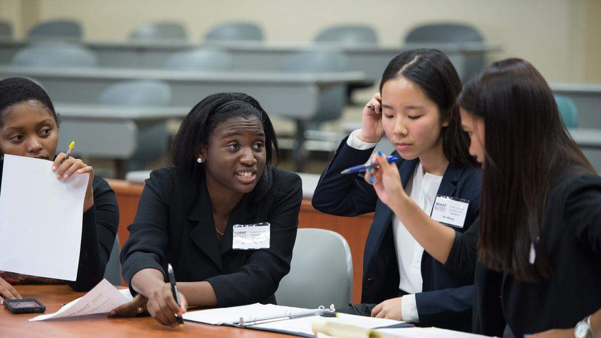 Teens prepare their cases during the annual Miami-Dade Youth Legal Education Summit, which will be held from July 31 to Aug. 1 at St. Thomas University in Miami Gardens.